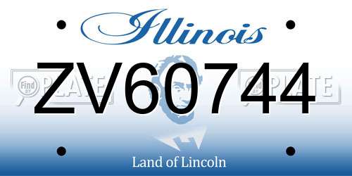 ZV60744 Illinois License Plate