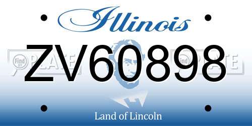 ZV60898 Illinois License Plate