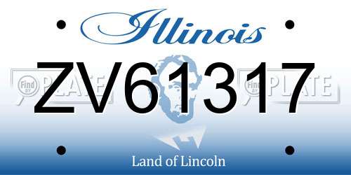 ZV61317 Illinois License Plate