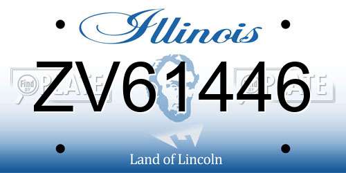 ZV61446 Illinois License Plate