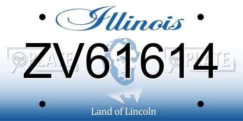 ZV61614 Illinois License Plate