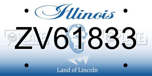 ZV61833 Illinois License Plate