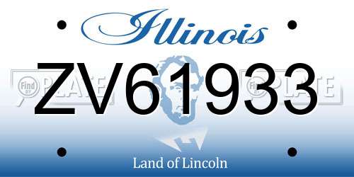 ZV61933 Illinois License Plate