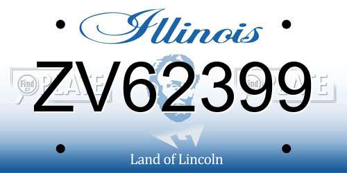 ZV62399 Illinois License Plate