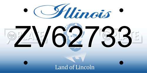 ZV62733 Illinois License Plate