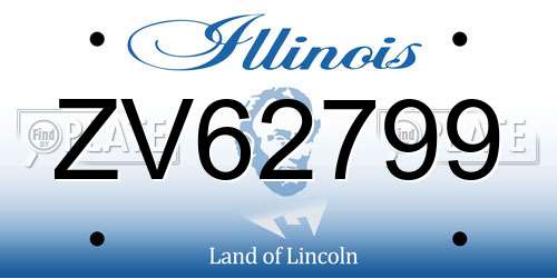 ZV62799 Illinois License Plate