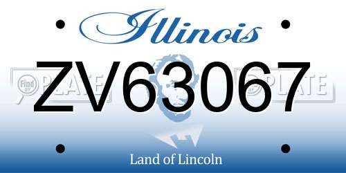 ZV63067 Illinois License Plate