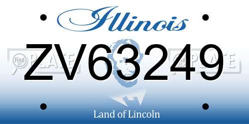 ZV63249 Illinois License Plate
