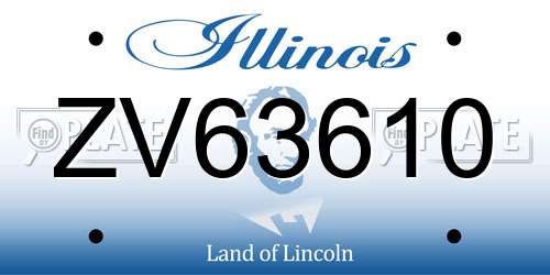 ZV63610 Illinois License Plate