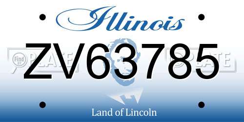 ZV63785 Illinois License Plate