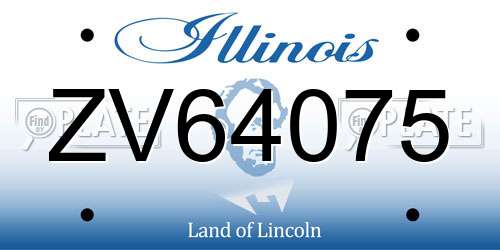 ZV64075 Illinois License Plate