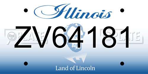 ZV64181 Illinois License Plate