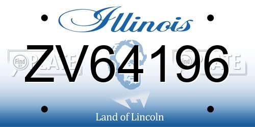 ZV64196 Illinois License Plate