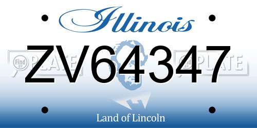 ZV64347 Illinois License Plate