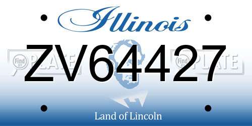 ZV64427 Illinois License Plate