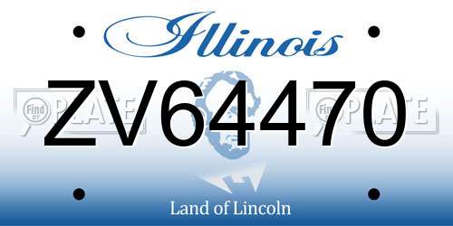 ZV64470 Illinois License Plate