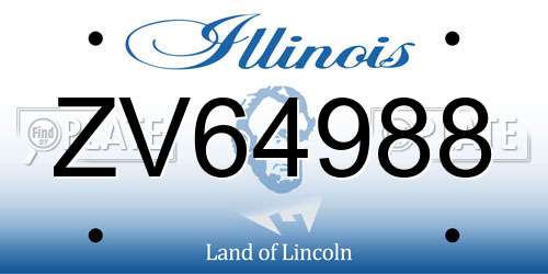 ZV64988 Illinois License Plate