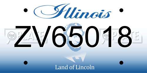 ZV65018 Illinois License Plate