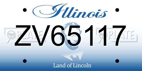 ZV65117 Illinois License Plate
