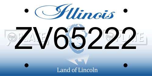 ZV65222 Illinois License Plate