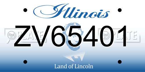 ZV65401 Illinois License Plate