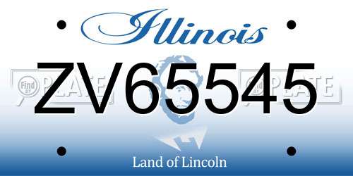 ZV65545 Illinois License Plate