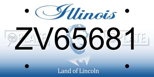 ZV65681 Illinois License Plate