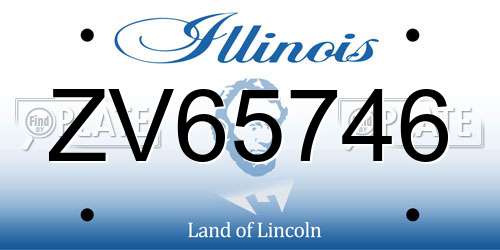 ZV65746 Illinois License Plate