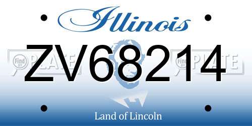 ZV68214 Illinois License Plate