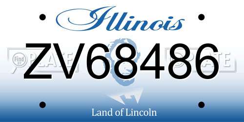ZV68486 Illinois License Plate