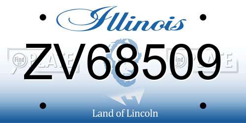 ZV68509 Illinois License Plate