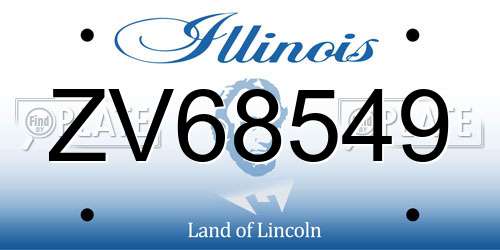 ZV68549 Illinois License Plate