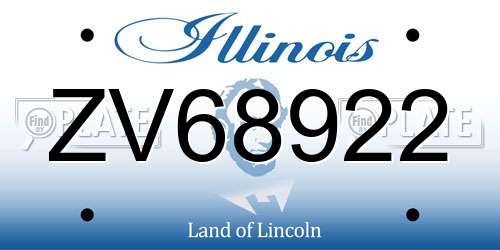 ZV68922 Illinois License Plate