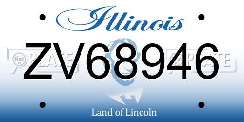 ZV68946 Illinois License Plate