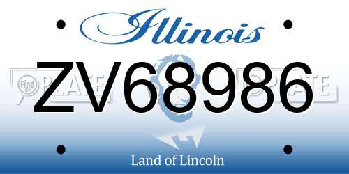 ZV68986 Illinois License Plate