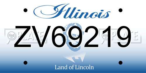 ZV69219 Illinois License Plate