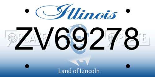 ZV69278 Illinois License Plate