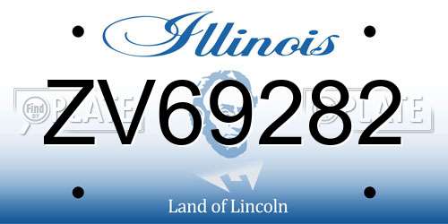 ZV69282 Illinois License Plate