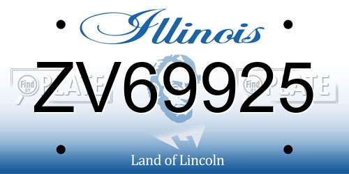 ZV69925 Illinois License Plate