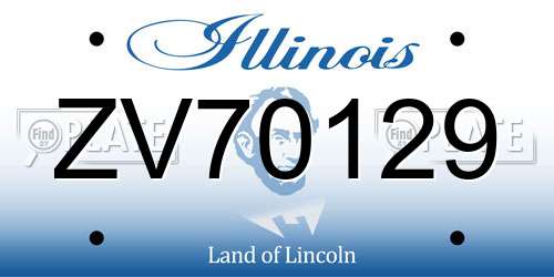 ZV70129 Illinois License Plate