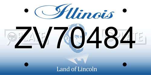ZV70484 Illinois License Plate