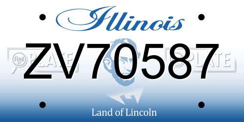 ZV70587 Illinois License Plate