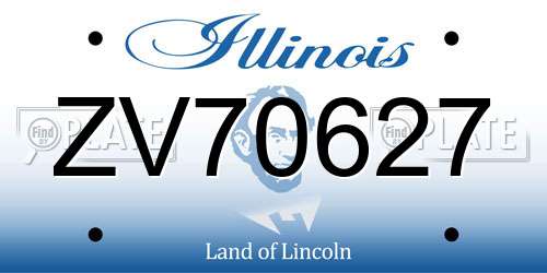 ZV70627 Illinois License Plate