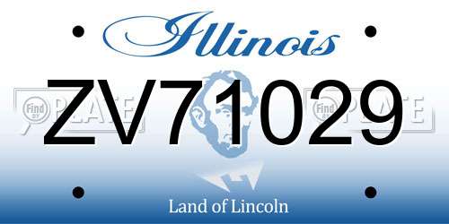 ZV71029 Illinois License Plate