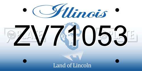 ZV71053 Illinois License Plate