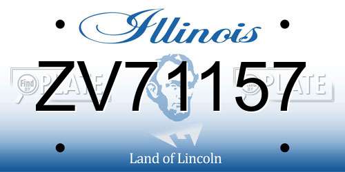 ZV71157 Illinois License Plate