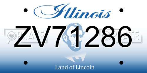ZV71286 Illinois License Plate