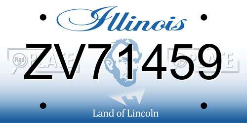 ZV71459 Illinois License Plate