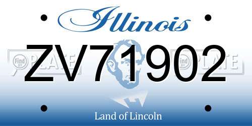 ZV71902 Illinois License Plate