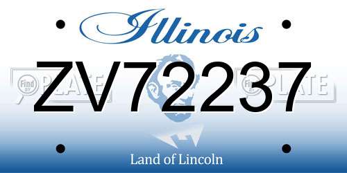 ZV72237 Illinois License Plate
